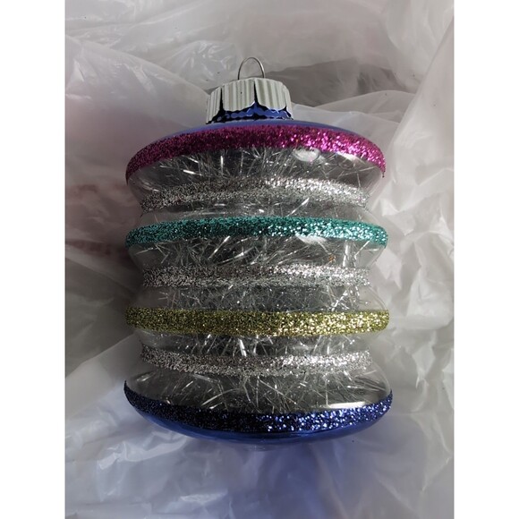 Christopher Radko Holiday Splendor Twist Spool Reflector Christmas Ornament BLUE - Picture 5 of 5